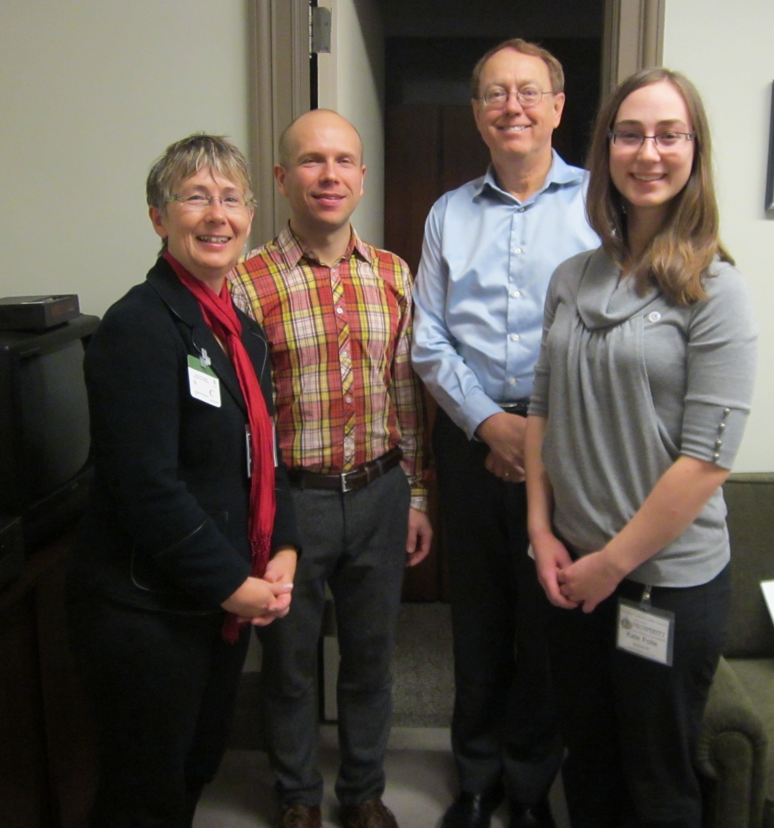MP Murray Rankin from Victoria (second from right) met with a constituent and two other Citizens' Climate Lobbyists